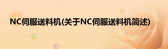 NC伺服送料机(对于NC伺服送料机简述)