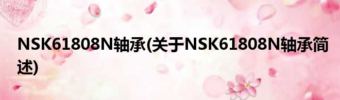 NSK61808N轴承(对于NSK61808N轴承简述)