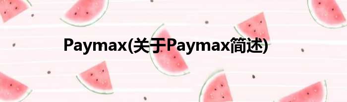 Paymax(对于Paymax简述)