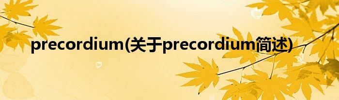 precordium(对于precordium简述)