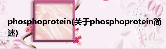 phosphoprotein(对于phosphoprotein简述)