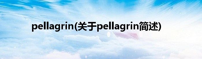 pellagrin(对于pellagrin简述)