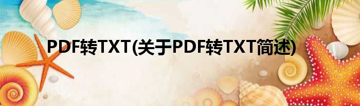 PDF转TXT(对于PDF转TXT简述)