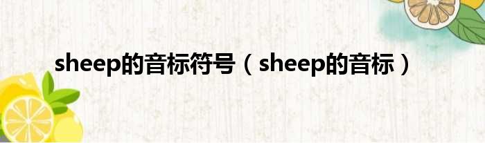 sheep的音标标志（sheep的音标）