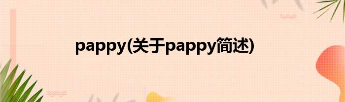 pappy(对于pappy简述)
