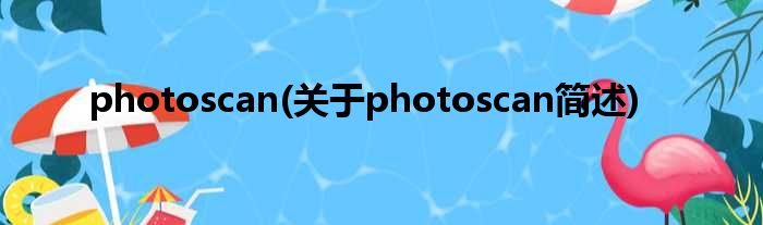 photoscan(对于photoscan简述)