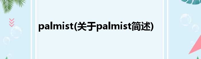 palmist(对于palmist简述)
