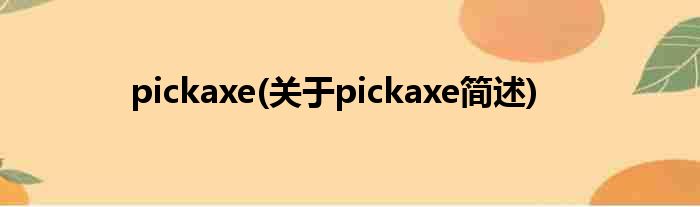 pickaxe(对于pickaxe简述)