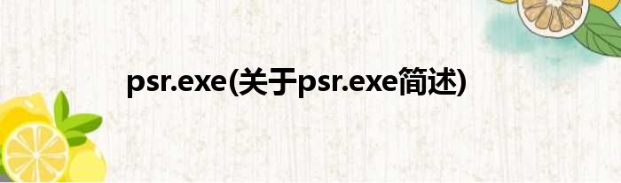 psr.exe(对于psr.exe简述)