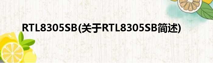 RTL8305SB(对于RTL8305SB简述)
