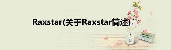 Raxstar(对于Raxstar简述)