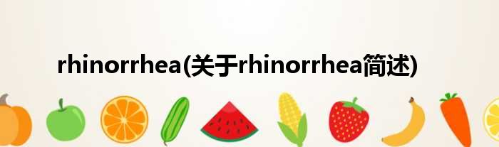 rhinorrhea(对于rhinorrhea简述)