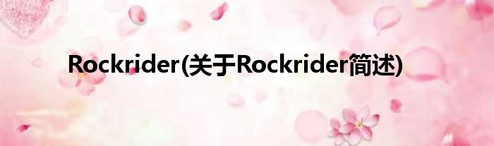 Rockrider(对于Rockrider简述)