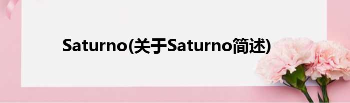 Saturno(对于Saturno简述)