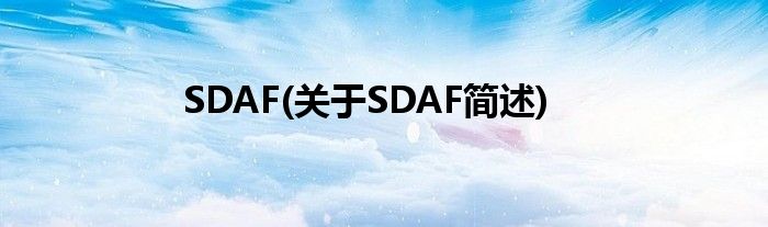 SDAF(对于SDAF简述)