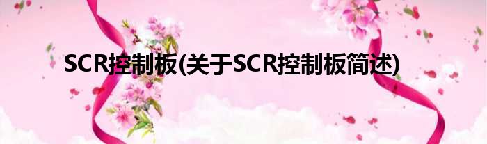 SCR操作板(对于SCR操作板简述)