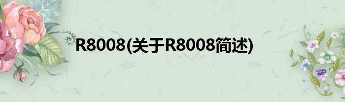 R8008(对于R8008简述)