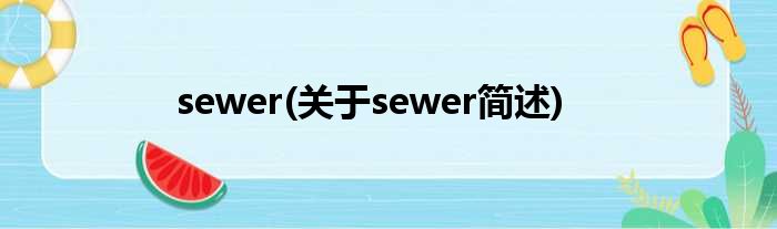 sewer(对于sewer简述)