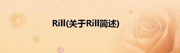Rill(对于Rill简述)