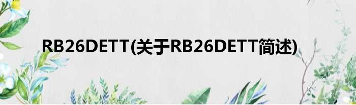 RB26DETT(对于RB26DETT简述)