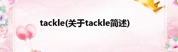 tackle(对于tackle简述)
