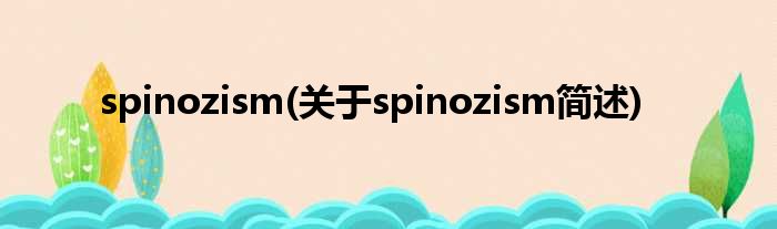 spinozism(对于spinozism简述)