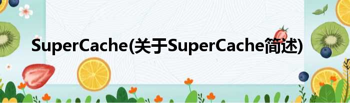 SuperCache(对于SuperCache简述)
