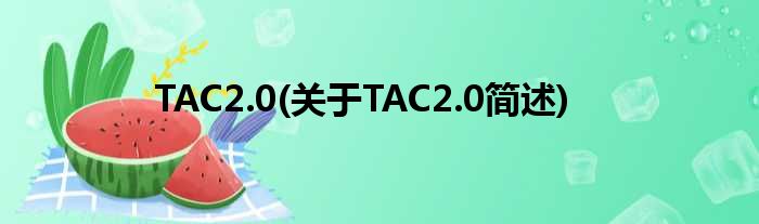 TAC2.0(对于TAC2.0简述)