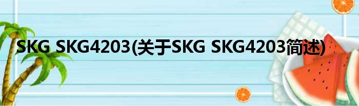 SKG SKG4203(对于SKG SKG4203简述)