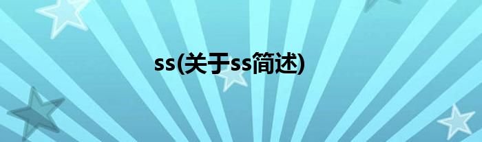 ss(对于ss简述)
