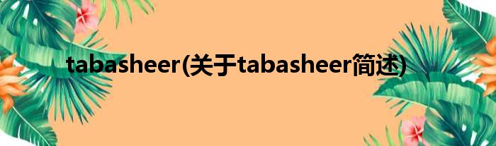 tabasheer(对于tabasheer简述)