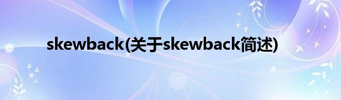 skewback(对于skewback简述)