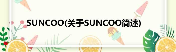 SUNCOO(对于SUNCOO简述)