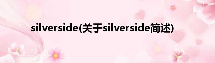 silverside(对于silverside简述)