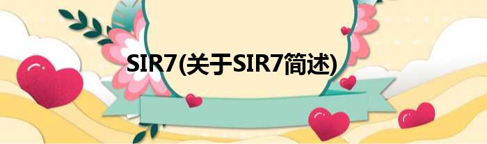SIR7(对于SIR7简述)