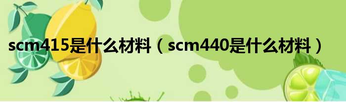 scm415是甚么质料（scm440是甚么质料）