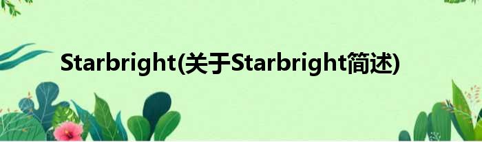 Starbright(对于Starbright简述)