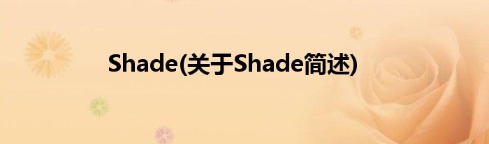 Shade(对于Shade简述)