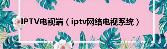 IPTV电视端（iptv收集电视零星）