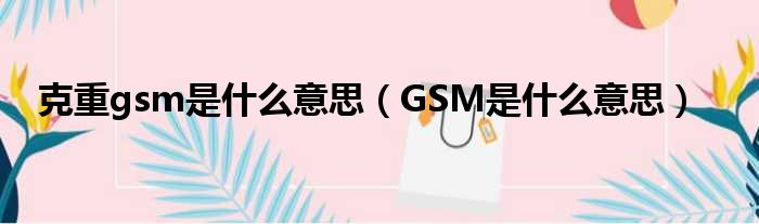 克重gsm是甚么意思（GSM是甚么意思）
