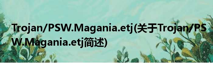 Trojan/PSW.Magania.etj(对于Trojan/PSW.Magania.etj简述)