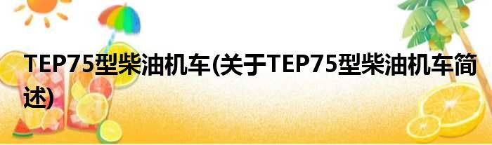 TEP75型柴油机车(对于TEP75型柴油机车简述)