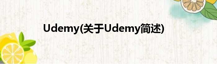Udemy(对于Udemy简述)