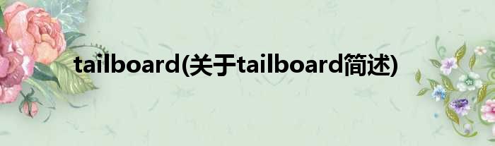 tailboard(对于tailboard简述)