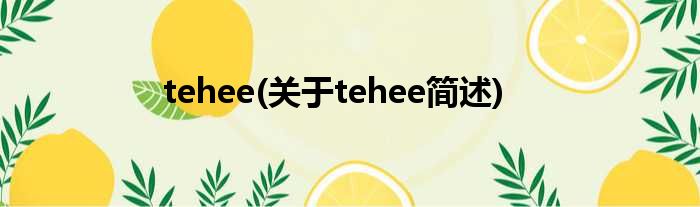 tehee(对于tehee简述)