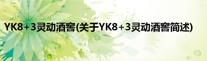 YK8+3灵便酒窖(对于YK8+3灵便酒窖简述)