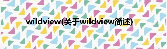 wildview(对于wildview简述)