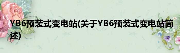 YB6预装式变电站(对于YB6预装式变电站简述)