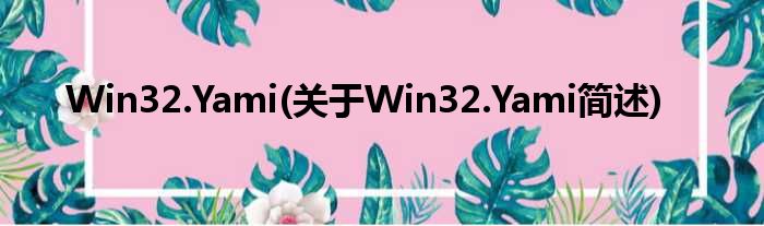 Win32.Yami(对于Win32.Yami简述)