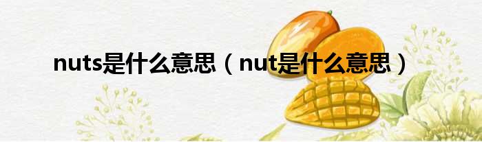 nuts是甚么意思（nut是甚么意思）